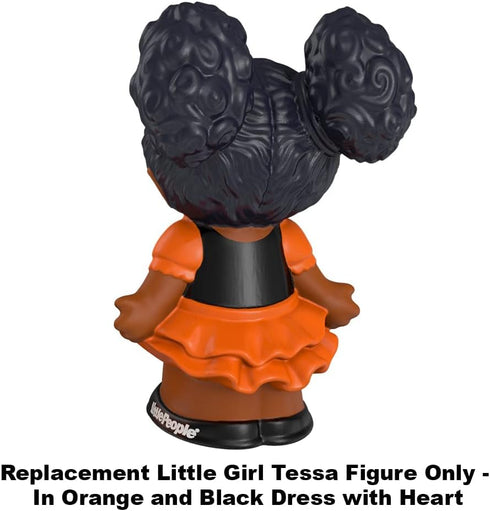 Replacement Part for Little People Tessa and Pumpkin Halloween Playset - CJD01 ~ Replacement Little Girl Tessa Figure in Orange and Black Dress wi...