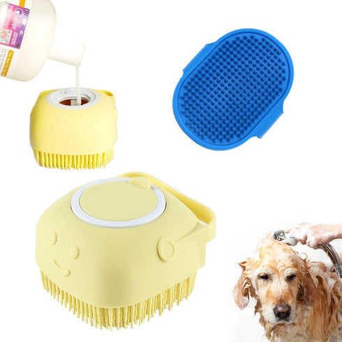 2 pcs Dog Bath Brush, Dog Bath massage, Dog shampoo Brush, Dog Bath Grooming Shedding Brush, Puppy Massage Brush with adjustable strap for long sh...