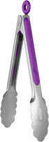 18/8 Stainless Steel Kitchen Tong: U-Taste 9 inch Heat Resistant Cooking Tong with Sturdy Metal Tips & Non Slip Silicone Handle & Smooth Locking f...
