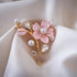 Women Accessories Flower Pearl Clear Rhinestones Brooch Pin...