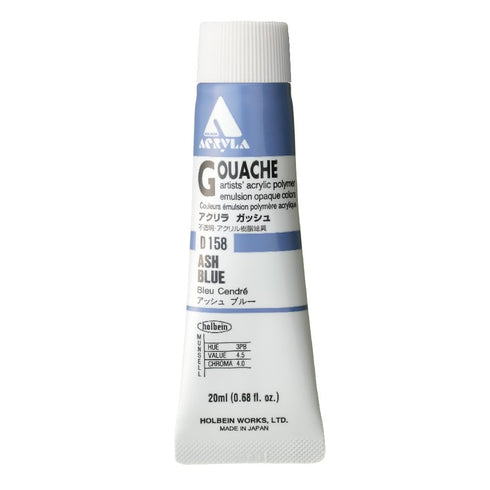 Holbein Acryla Gouache Artists Acrylic Polymer Emulsion, 20ml Ash Blue (D158)......