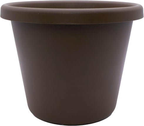 The HC Companies 7 inch Round Classic Planter - Plastic Plant Pot for Indoor Outdoor Plants Flowers Herbs, Chocolate...