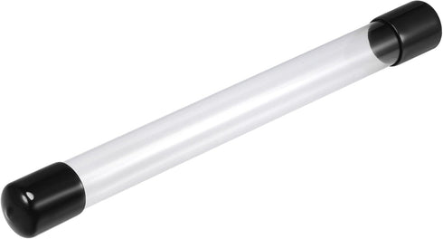 MECCANIXITY Clear Storage Tube 0.8" x 9"(20mm x 230mm) Lightweight for Bead Containers, Craft, DIY with Black Caps 5 Pack...