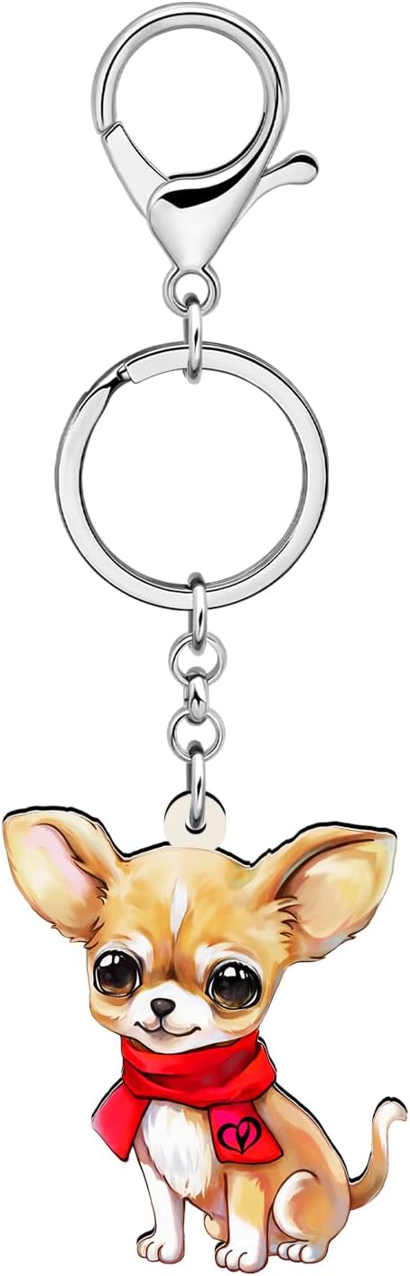 Acrylic Cute Dog Pets Keychain for Women Girls Kawaii Puppy Key ring Gifts for Purse Car Keys Dog Lovers...