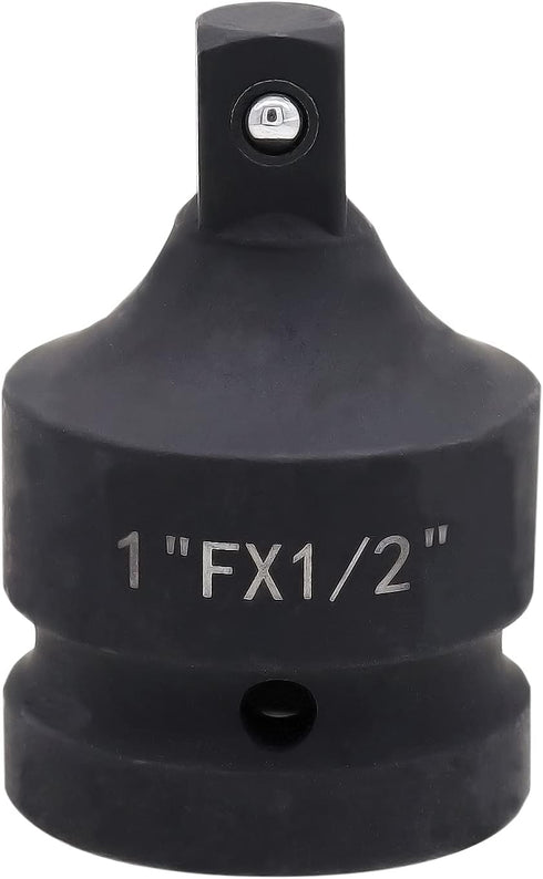 Impact Socket Adapter and Reducer 1 Inch Drive F to 1/2 Inch M, Chrome Molybdenum Steel Converter for Auto Construction...
