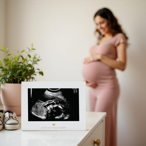 Little Blossoms Pearhead Love At First Sight Sonogram Picture Frame, Ultraound Pregnancy Keepsake, Gender-Neutral Nursery Décor For Baby Girl or B...