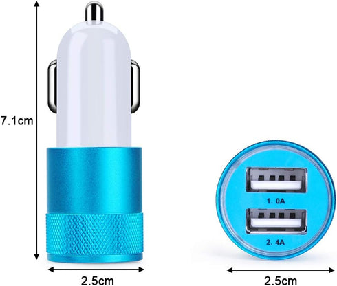 Car Charger, Sicodo 3.4A 2 Pack USB Smart Port Charger Compatible with iPhone 16 15 14 13 12 11 SE X 8 7 Pro, Pro Max, Plus, Samsung Galaxy S24 S2...