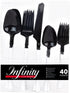Blue Sky Infinity Flatware Deluxe Black & White Combo - 40 Count | Premium Disposable Plastic Cutlery Set with 8 Dinner Forks, 8 Salad Forks, 8 Kn...