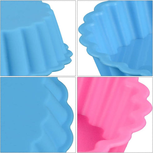 8 pcs Silicone Tart and Pie Molds, 4 Inch Fluted Mini Tart Mould Round Nonstick Quiche Pan Bakeware Mold for DIY Baking Pies/Tarts/Mousse Cakes/Sm...