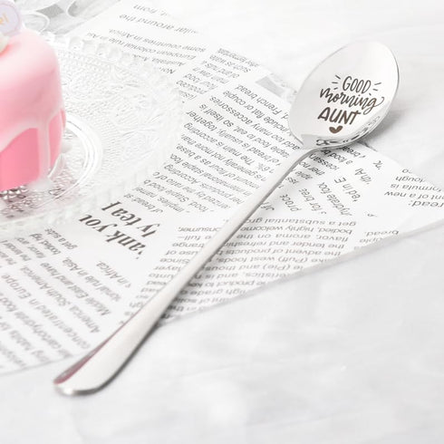 Best Auntie Aunt Birthday Gifts, Special Aunt Gifts from Niece Nephew, Good Morning Aunt Spoon Gift for Auntie Aunt Mothers Day Christmas Gifts, A...