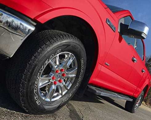 ColorLugs Vinyl Lug Nut Cover | Red | Flexible Fit Wheel Lug Nut Cap | Fits 19 mm | Pack of 25 | Includes Deluxe Extractor | Made in The USA...