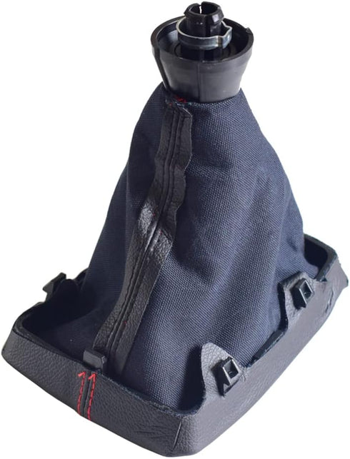 Manual Car 5 Speed Gear Shift Knob with Gaiter Boot Cover for Au-di A4 B6 B7 2000 2001 2002 2003 2004 2005 2006 2007 2008 (5R-Black Line)...