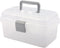 BangQiao Multipurpose Plastic Storage Container Box with Handle and Latch Lock, Clear Gray...