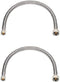 EZ-Fluid 24" Stainless Steel Braided Faucet Connector,Faucet Water Supply Hose Connector Lines 1/2" Fip x 3/8" Comp x 24" (Pack 2)...