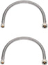 EZ-Fluid 24" Stainless Steel Braided Faucet Connector,Faucet Water Supply Hose Connector Lines 1/2" Fip x 3/8" Comp x 24" (Pack 2)...