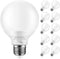 10 Pack Dimmable G25 Globe Light Bulbs LED, 6W=40W Replacement, Daylight White 5000K, E26 Medium Base, Ideal for Bathroom Vanity, Makeup Mirror or...