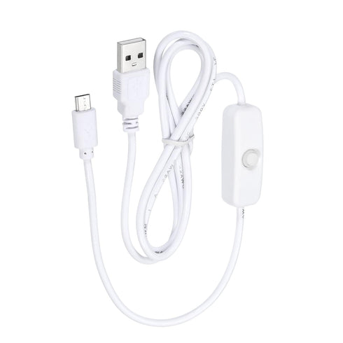 MECCANIXITY USB Cable with 501 ON/Off Switch, USB Male to Micro USB Male Power Cable 100cm for Digital Equipment LED Desk Lamp LED Strip White Pac...