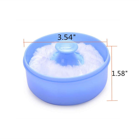 Pack of 2 Baby Body Cosmetic Powder Puff Sponge Box Case Container (Blue/Pink)...