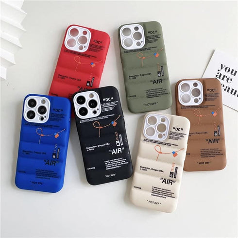 Hot Off Sports Shoes Brand Phone Puffer Case Puffy Cover for iPhone 14 14Pro 14 Plus 14 Pro Max Sneakers ins White or Black Label Soft Cover-Red f...