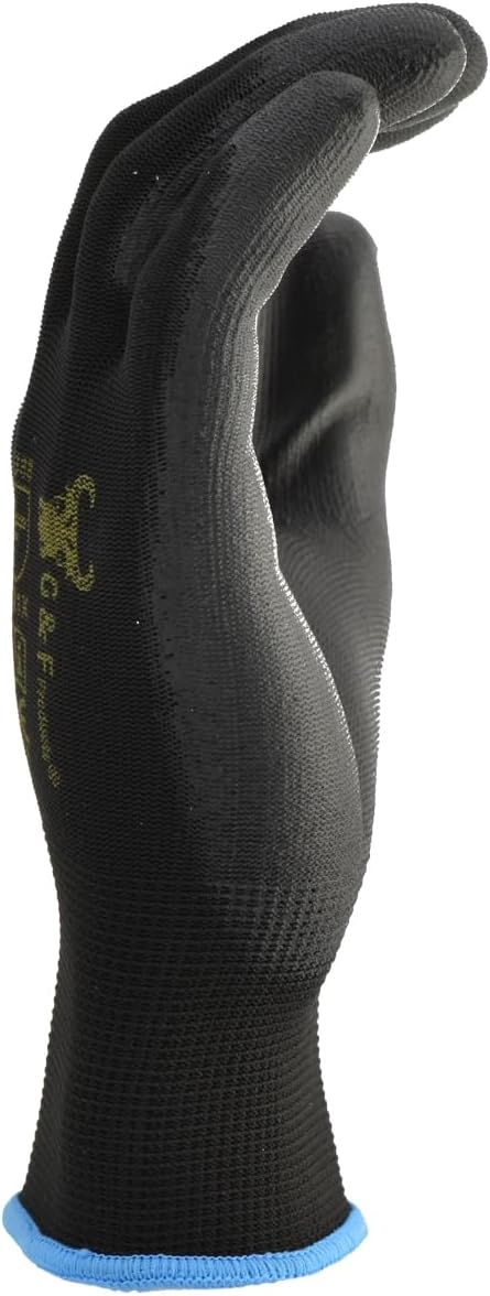 12 PAIRS Men Work Gloves – Lightweight Grip Gloves for Work Available In 4 Sizes – Polyurethane Rubber Coated Gloves - Touchscreen Tactical Gloves...