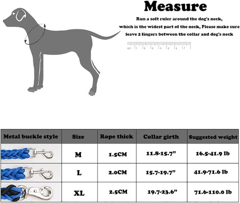 Dog Collar and Leash Set, Heavy Duty Nylon Braided Rope Strong 4 FT Dog Leash and Dog Training Collar for Small Medium Large Dogs...