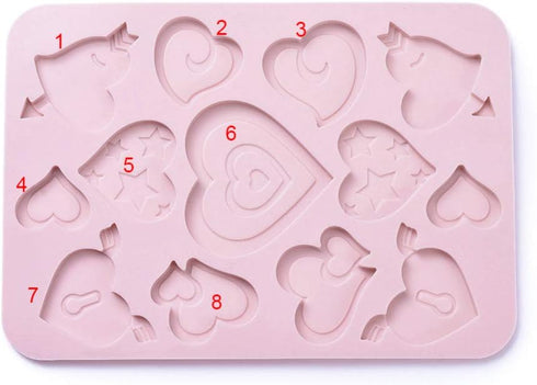 DanLingJewelry 2Pcs Heart Silicone Molds Valentine Heart Shape Silicone Molds for Chocolate Cake Jelly Pudding Baking...