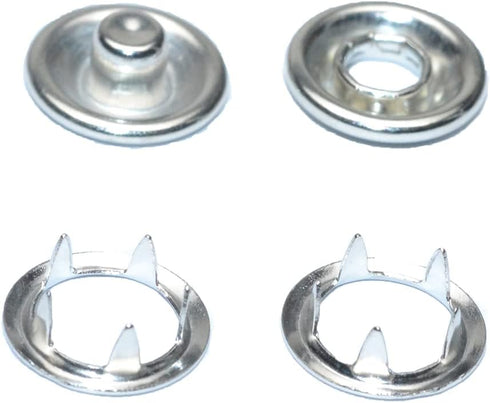 80 Sets 11mm Snaps Buttons Fastener , 7/16Inch Stainless Steel Open-Ring Cap Gripper Grip Prong No-Sew Button Fasteners Studs for DIY Baby Clothes...