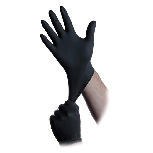 Black Lightning Exam Gloves, Disposable, Powder-Free Nitrile Gloves, Black, Large, 100-Ct...