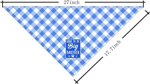 Dog Bandana, Soon to Big Brother Dog Bandana, Dog Scarf Classical Plaid Printing, Dog Scarf Accessories, Dog Bandana Pet Scarf, Pet Plaid Scarf Ge...