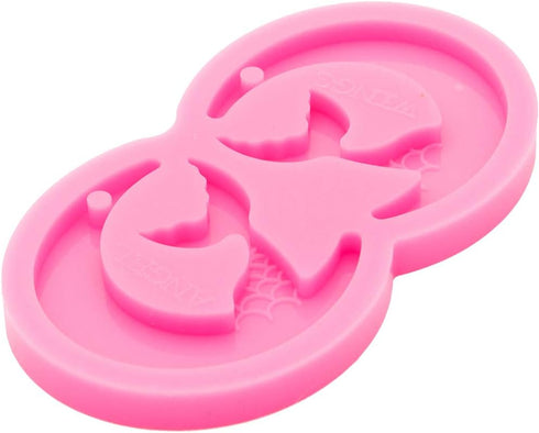 Super Glossy Moon Mermaid Silicone Mold Earring Epoxy Craft Silicone Molds Clay Mould DIY Necklace Jewelry Making Silicone Epoxy Molds Size S...