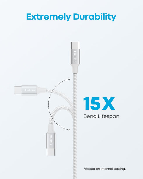 White USB C Cable 3-Pack (3ft/6ft/10ft), USB A to USB C Charger Cable Fast Charging Cord Braided for iPhone 15 Pro Max Plus, for Samsung Galaxy S2...