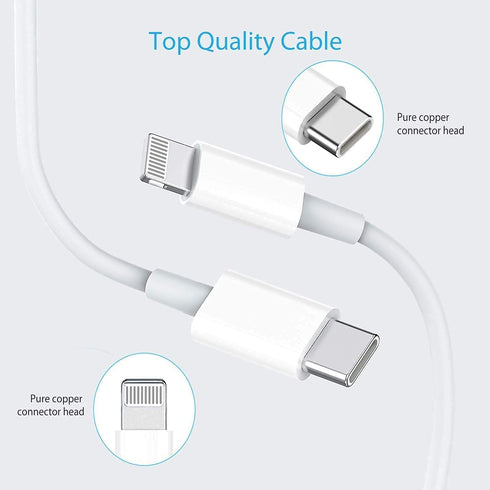 iPhone Fast Charger Cable,Fast Charger iPhone 20W PD USB C Wall Charger Type C Power Adapter Lightning Cable Fast Charging Plug Compatible with iP...