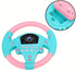 Rosvola Toy Steering Wheel, Steering Wheel Tool, Copilot Steering Wheel Tool, Easy Operation Portable Toddler Girls Boys Children for Kids (Pink B...