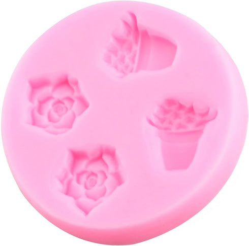 Succulent Fondant Molds Succulent Plant Cake Decorating Silicone Mold For Cake Decoration Cupcake Topper Chocolate Candy Gum Paste Polymer Clay...