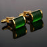 Green Cat Eye Stone Cufflinks for Men Rectangle Opal Gemstone Men's Cuff Link Set for Wedding Shirt Party Business Birthday Anniversary Dress...