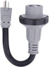 AA Ignition 15 Amp to 30 Amp RV Adapter 12 Inch - 5-15P Male to L5-30R Female - 125V/3750W Dogbone Electrical Converter Plug w/Twist Lock, LED Ind...