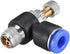 uxcell Push to Connect Air Flow Control Valve,Elbow,6mm OD x G1/8 Male Thread,Pneumatic Flow Speed Controller Valve,Blue...