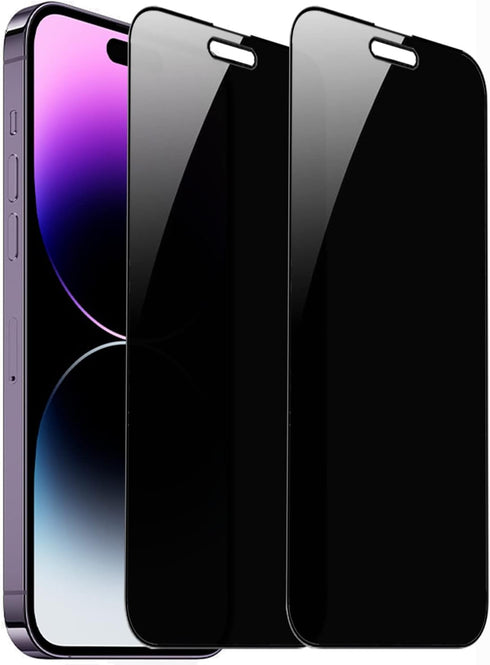 2 Pack 360 Degree Privacy Tempered Glass Suit for iPhone 14 Pro Max/iPhone 15 Plus Anti-Spy 4 Directions Screen Protector Film 4 Sides Anti-Peepin...