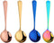 MINGYU 4-Piece Heavy Round Soup Spoons Set - Muticolor Premium Stainless Steel Dinner Serving Spoons Titanium Spoon Silverware Bouillon Spoons Tab...