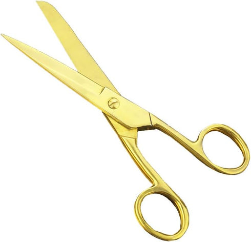 7 Inch Gold Tailor Scissors Golden Straight Recycled Stainless Steel Dressmaker Fabric Shears Tailors Sewing Scissors for Costume Crafts Arts Fabr...