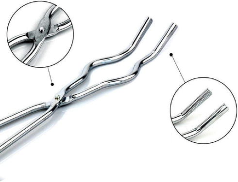 Set of 2 (Two) 8 Inches Crucible Tongs Stainless Steel Professional Grade Crucible SS Casting Tool Lab Tongs...
