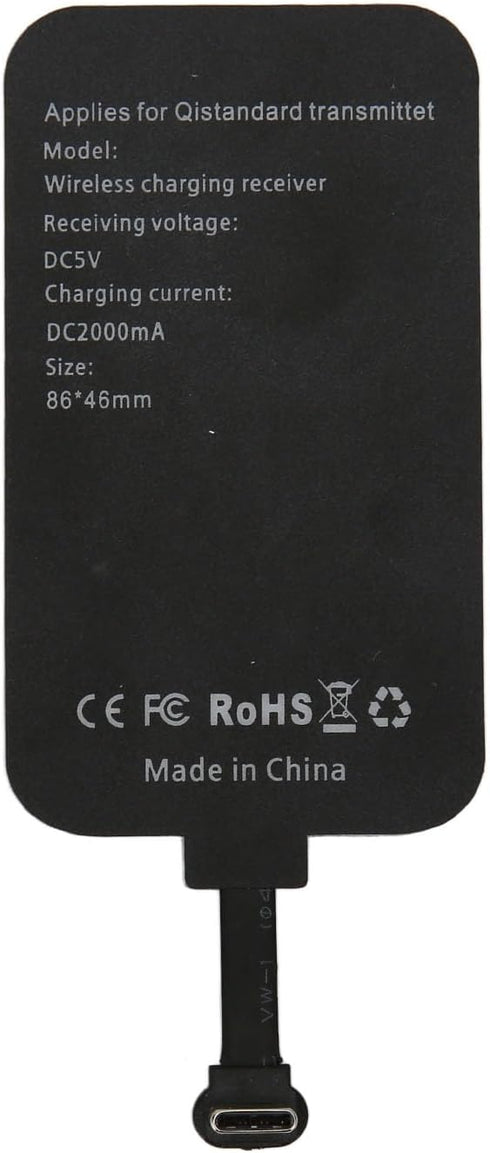 Thin Wireless Charging Receiver, Type C Magnetic Suction Dual Purpose Wireless Charging Receiver Wireless Charging Patch Magnetic Back Patch...