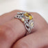 Lzz Fashion Lady 925 Sterling Silver Ring 3.5ct Citrine Daisy Ring Cubic Zirconia Sunflower Flower Wedding Ring Size 6-10 (US Code 6)...