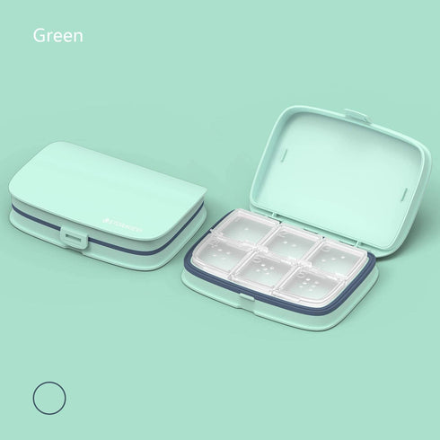 Waterproof Pill Case - Travel Pill Organizer Small Pill Box with Removable Compartments - Portable Pill Container Outdoor Pill Holder (Green B)...