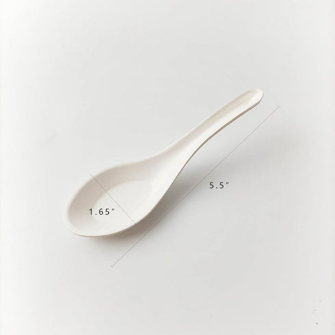 Eco Friendly Disposable Soup Spoons, Sugarcane Fiber Spoon, Healthy and Sturdy, 5.5" Asian Soup Spoons, for Take-out Ramen Pho Noodles(50PCS)...