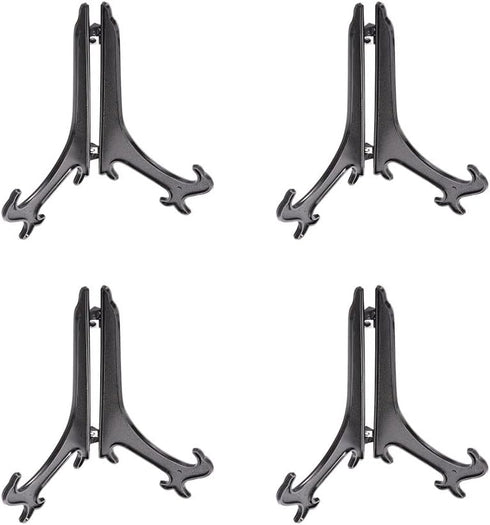 3/4/5/6/7/8/9/10/12inch Display Stands Black Plastic Easels,Plate Display Stands,Picture Frame Stand Holder,Picture Easel at Weddings(12inch 4PCS)...