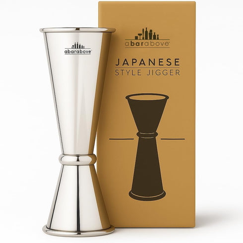 A Bar Above Premium Japanese Jigger 8 Precise Measurement Markings, Heavy Duty 304 Stainless Steel Double Cocktail Jigger for Professional Bartend...