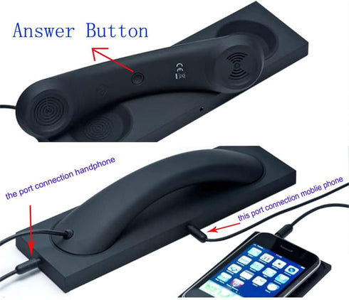 Fashion Retro Phone handset Headset 3.5mm Microphone Prevention Radiation Compatible with iPhone Samsung......