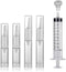 4PCS Airless Pump Bottles Set with 10ml Syringes - 5ml + 10ml Empty Refillable Cosmetic Airless Pump Jars - Travel-Size Portable Vacuum Pump Bottl...
