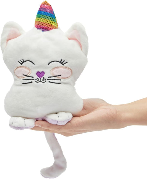 BLUE PANDA Small Reversible Caticorn Plush Toy, Lavender and White Caticorn Plushie with Rainbow Horn (6 x 12 in)...